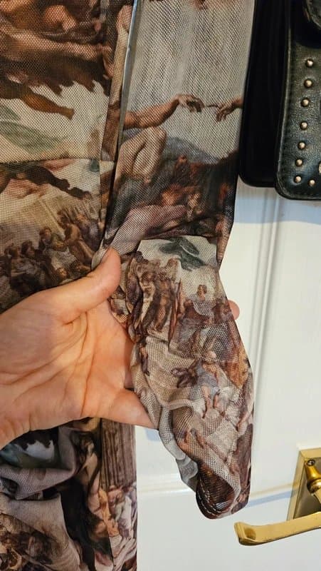 Missguided Missguided Renaissance Print Ruched Mini Dress