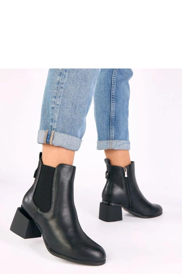 Love Lace Love Lace Women's Stylish Ankle Boots With Elastic Insert Zip Closure Comfort in Black - 2