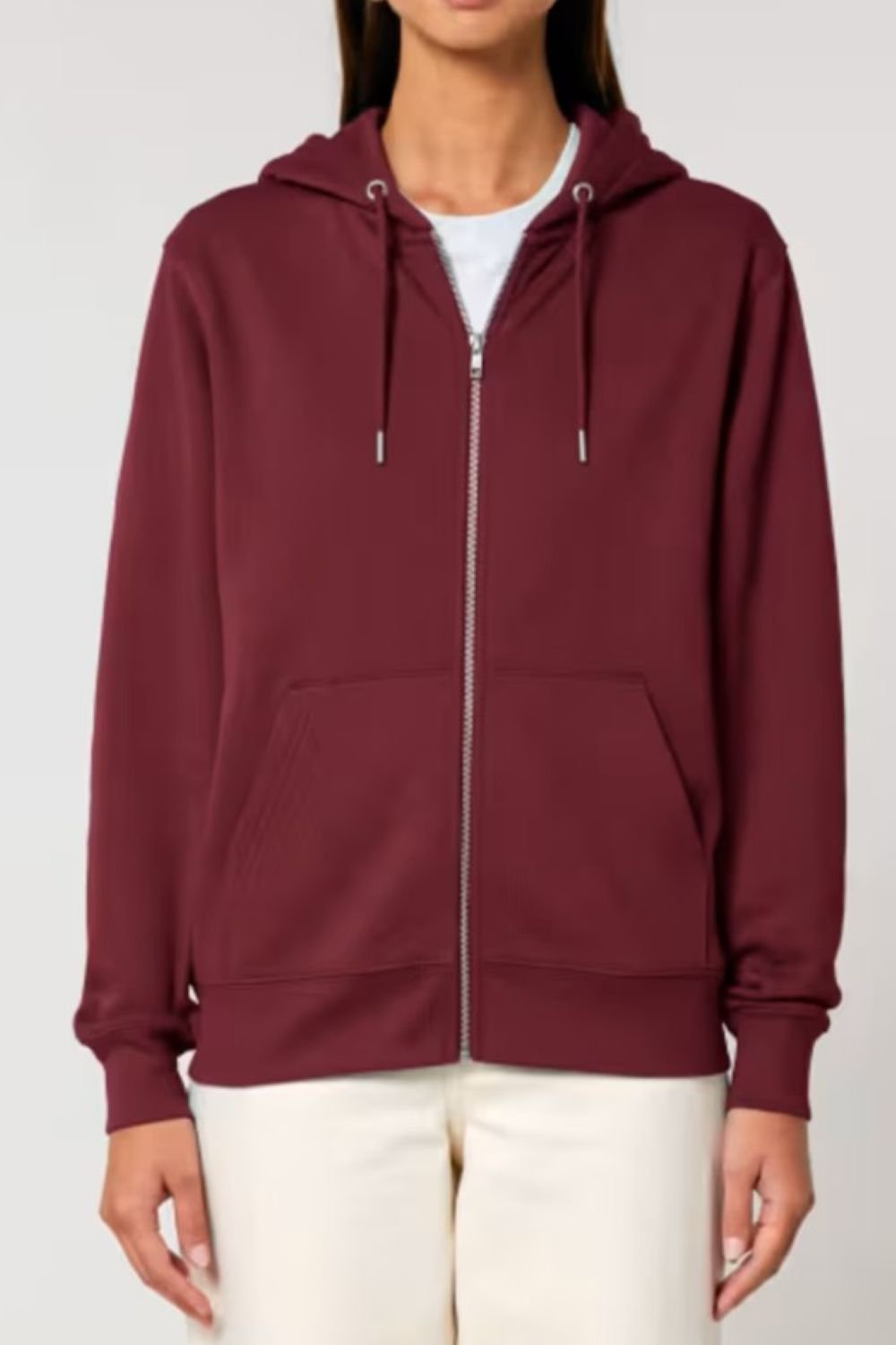British Boxers British Boxers Women's "Burgundy" Cotton Zip-up Hoodie in Burgundy - 3