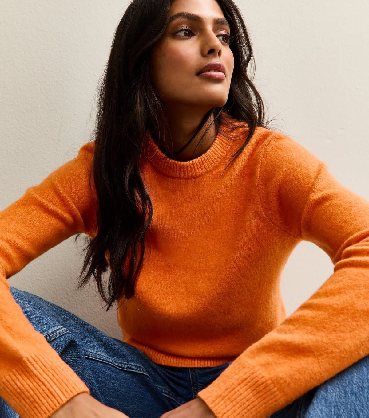 New Look Women's Orange Crew Neck Jumper New Look