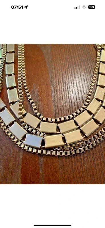 bought in greece Elegant Gold Layered Chain Necklace 18 inch