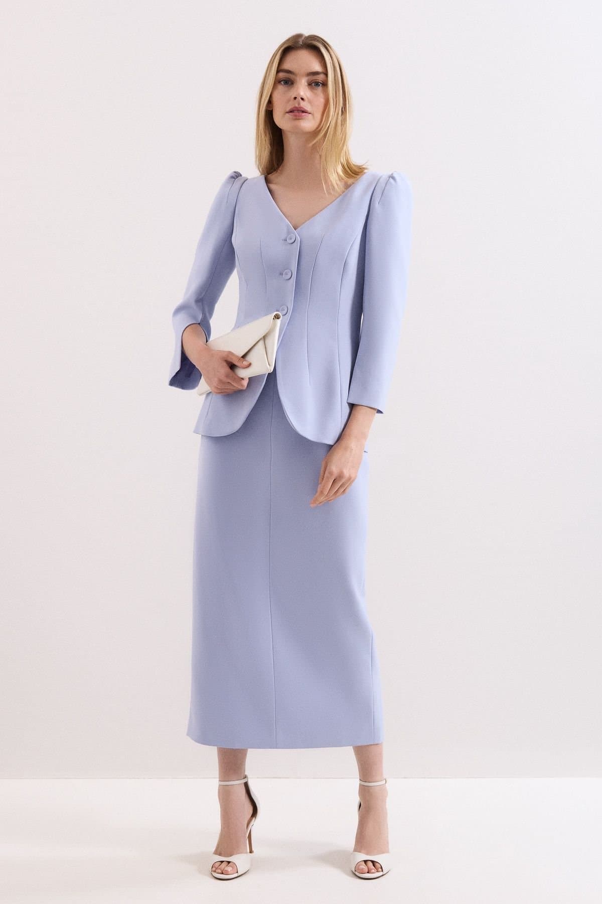 Phase Eight Phase Eight Women's Gabriela Tailored Midi Dress in Baby Blue