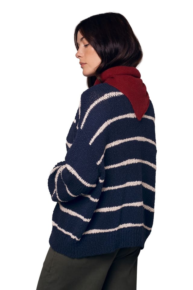 Celtic & Co Celtic & Co Women's Long Sleeve Drop Stitch Cardigan in Navy - 3