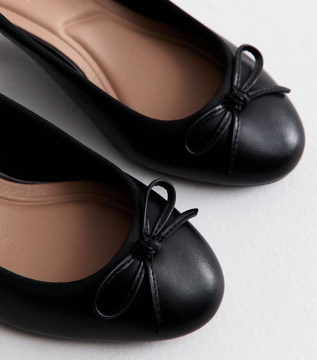 New Look Women's Wide Fit Black Faux Leather Slingback Ballerina Pumps Vegan New Look - 3