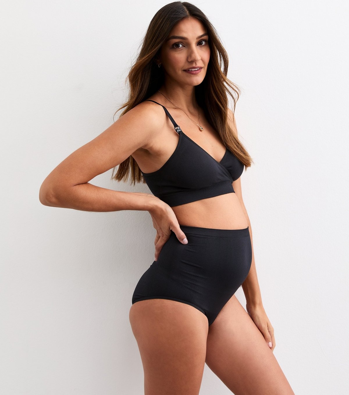 New Look Women's Maternity Black Triangle Clip Nursing Bra New Look - 3