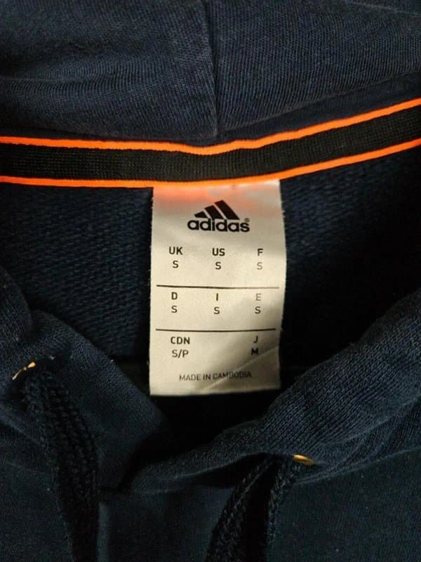adidas Adidas Hoodie - Navy - Logo Front - Size Small