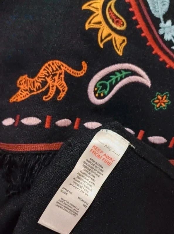 Never Fully Dressed Never Fully Dressed Black Embroidered Jumper - size XL (18/20)