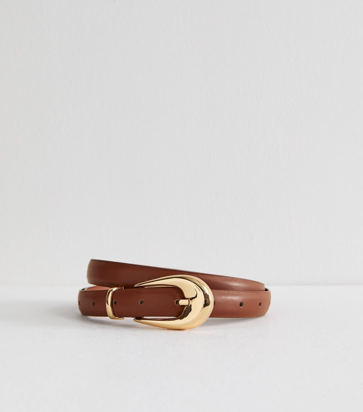 New Look Tan Chunky Buckle Faux Leather Belt New Look