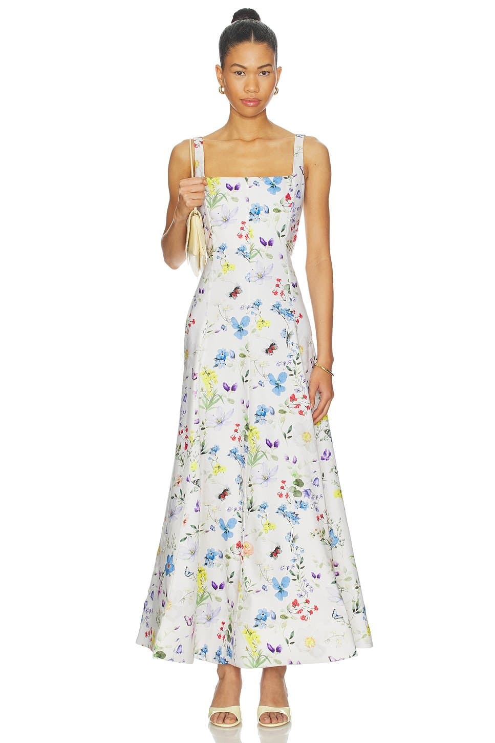 revolve Polly Seamed Drop Waist Flared Ankle Length Dress