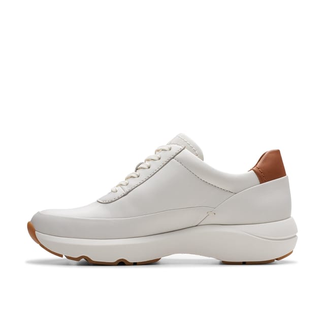 Clarks Clarks Women's Tivoli Zip Off-White Leather Trainers in White - 2