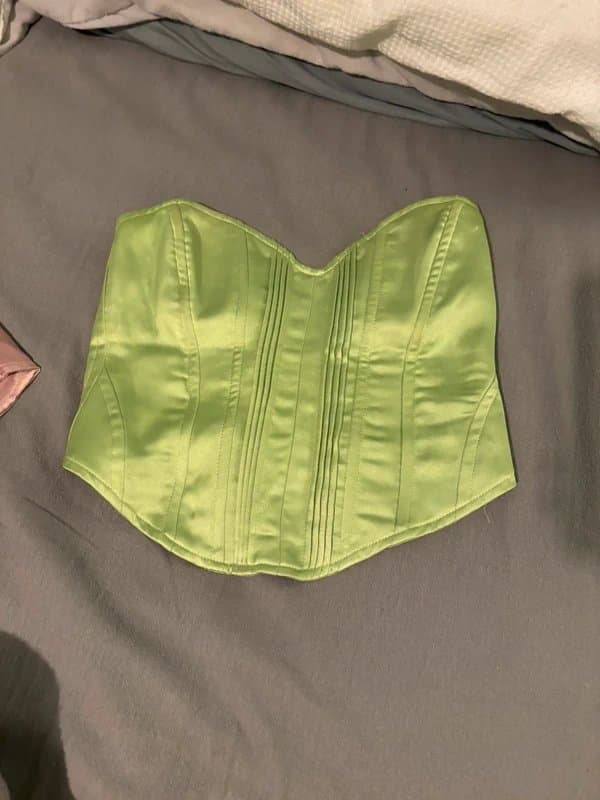 Bershka Green satin corset
