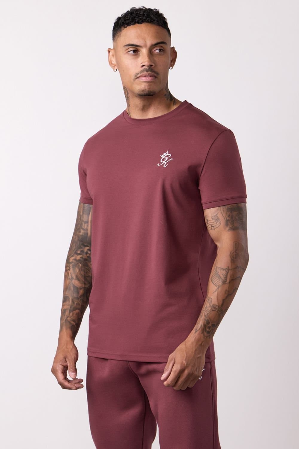 Gym King GYM KING Men's Fundamental Jersey Tee Burgundy