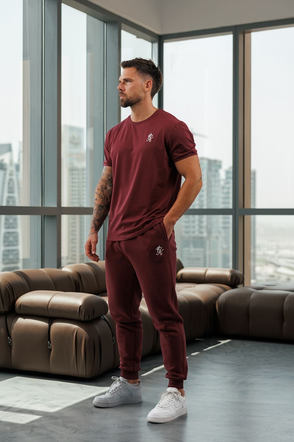 Gym King GYM KING Men's Fundamental Jersey Tee Burgundy - 4