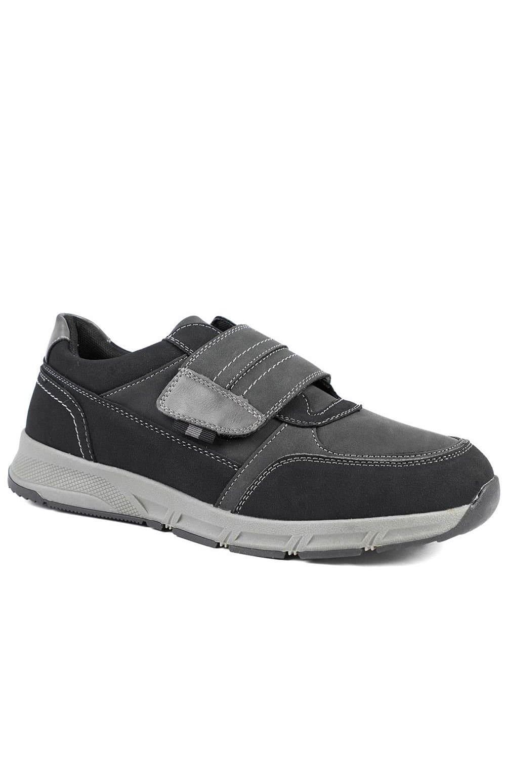 Pavers Pavers Men's Wide Fit Adjustable Fasten Casual Shoes in Black