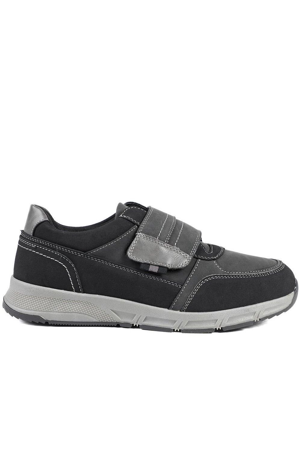 Pavers Pavers Men's Wide Fit Adjustable Fasten Casual Shoes in Black - 2