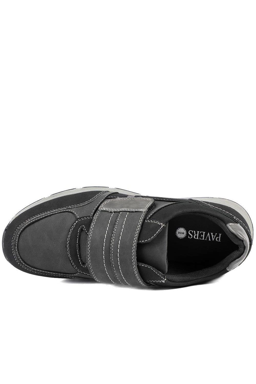 Pavers Pavers Men's Wide Fit Adjustable Fasten Casual Shoes in Black - 4