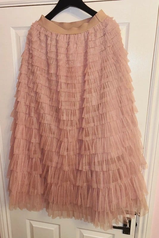 ASOS Rose Pink Tulle Ruffle Skirt