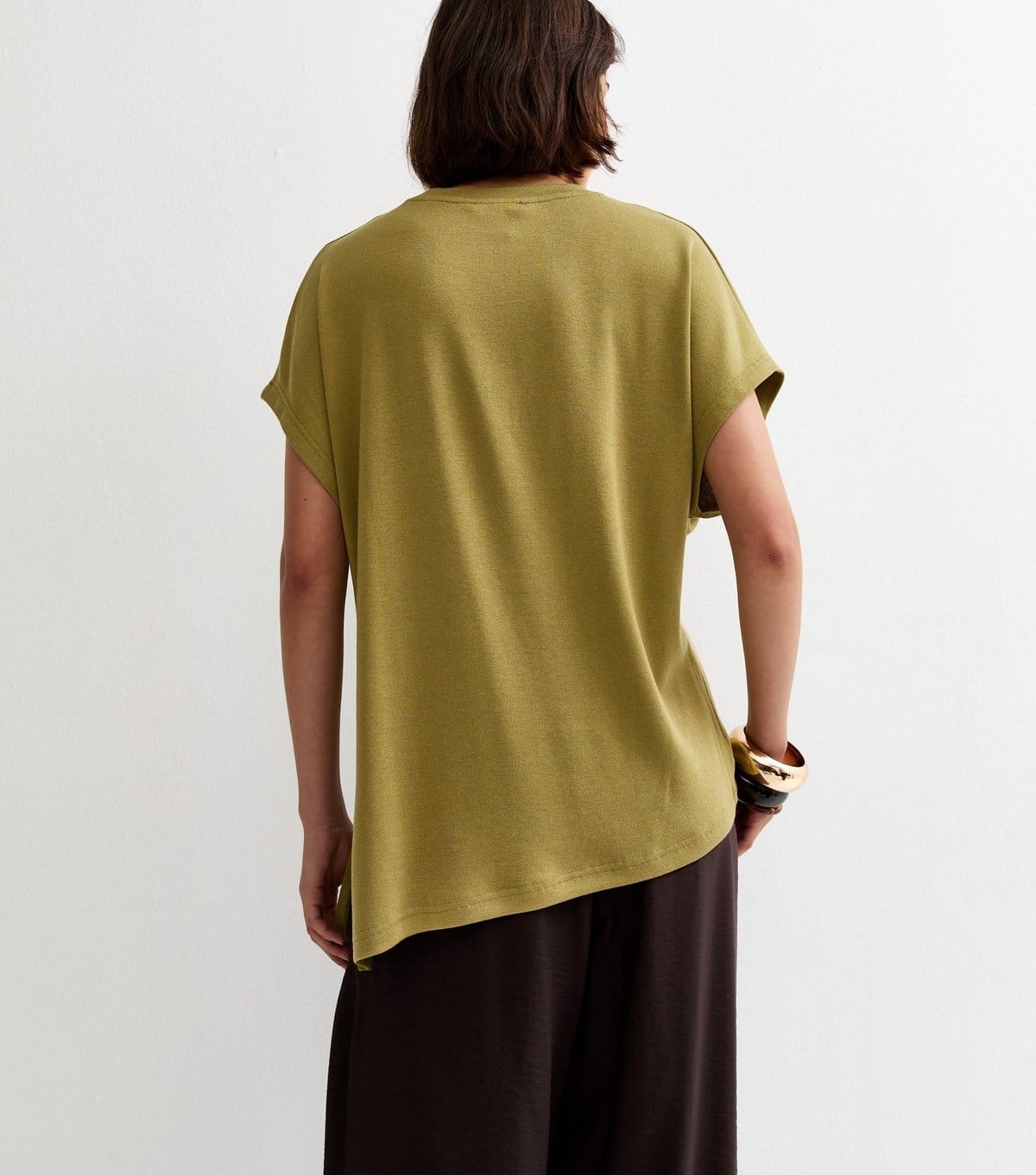 New Look Women's Green Textured Soft Touch Buckle Detail Top New Look - 4