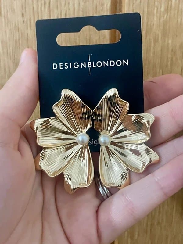 ASOS Gold floral statement earrings