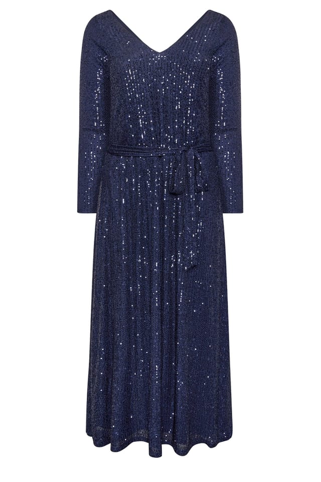 Yours Yours Women's Sequin Maxi Dress in Blue - 2