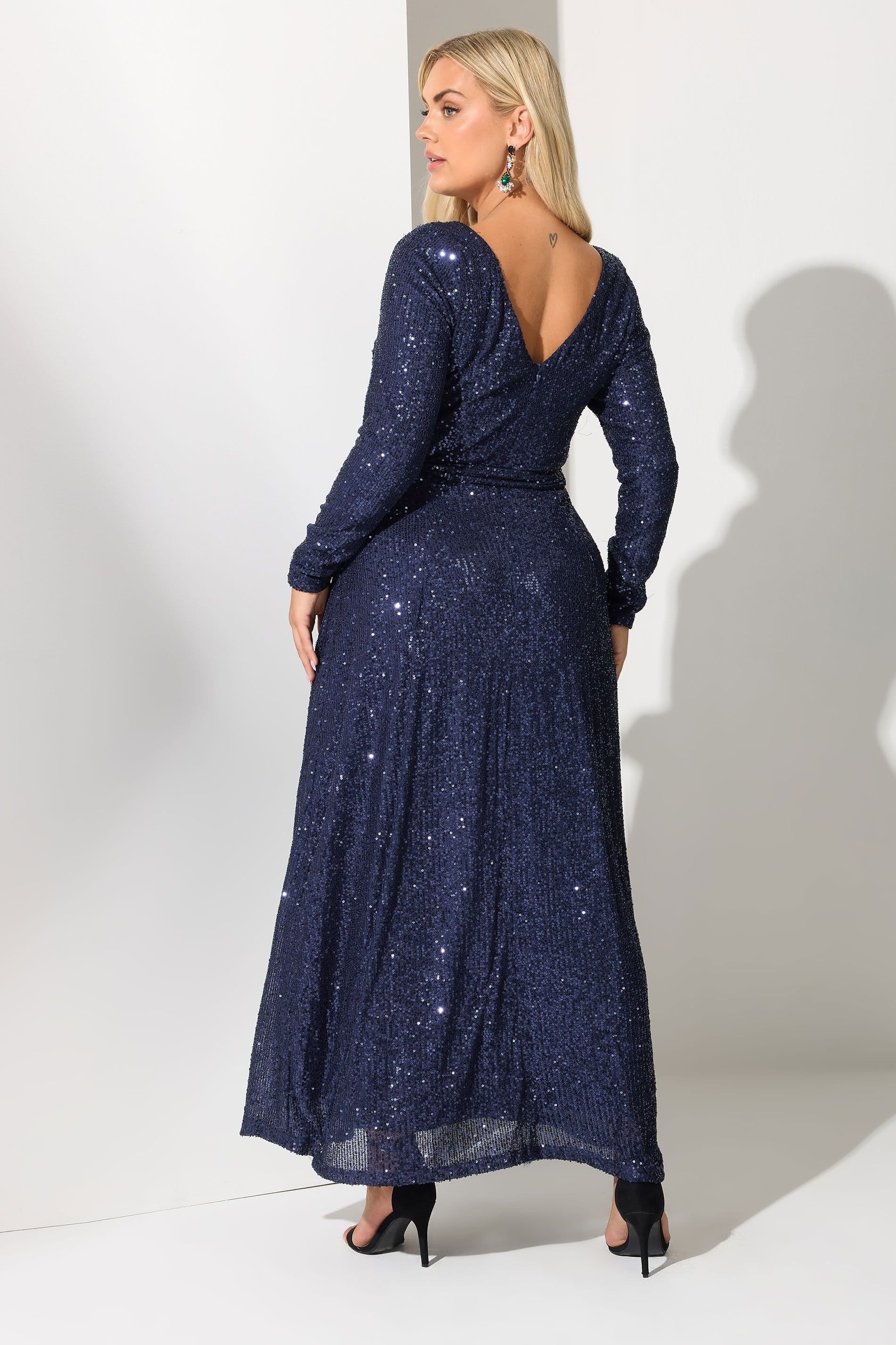 Yours Yours Women's Sequin Maxi Dress in Blue - 4