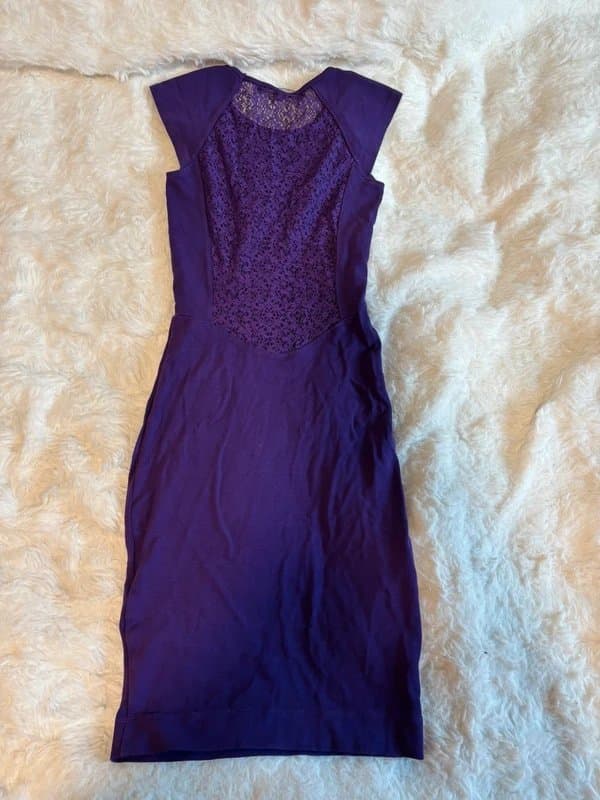 French Connection The French Connection Royal Purple Lace-Back Dress