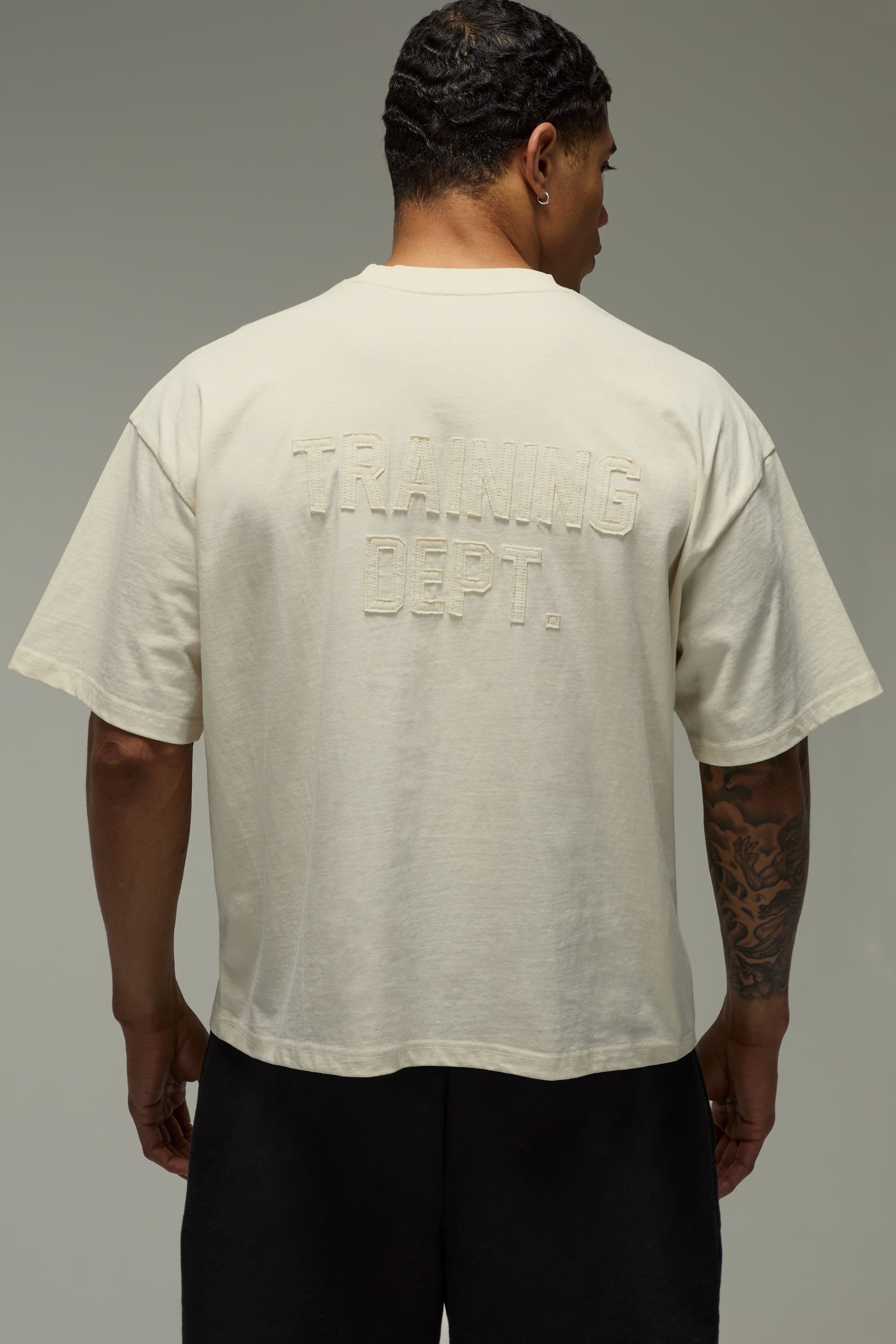 Training Dept. Training Dept. Men's Training Dept Premium Heavyweight 220gsm Oversized Boxy T-shirt in Off-White