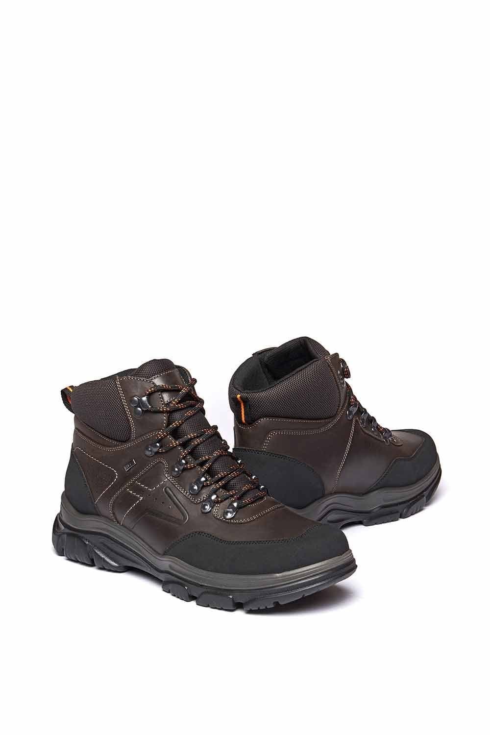 Moshulu Moshulu Men's Brown Water-Resistant Leather Boots