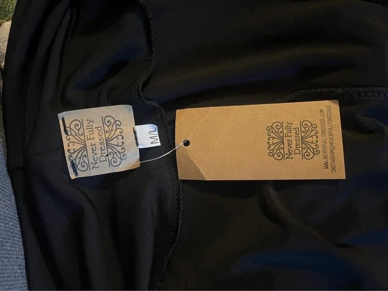 Never Fully Dressed Ruched waist black dress