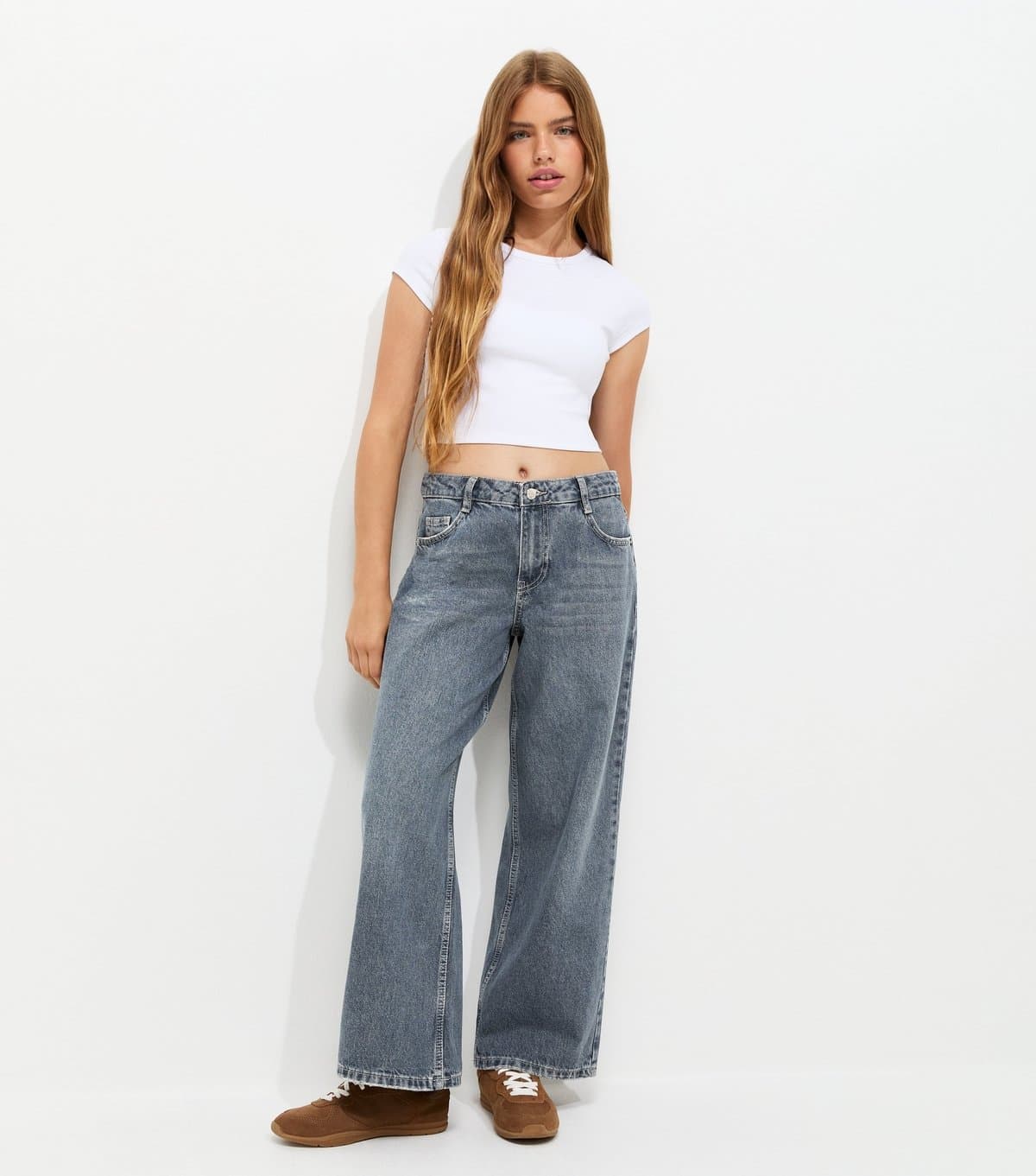 New Look Girls' Grey Slouchy Low Rise Jeans New Look