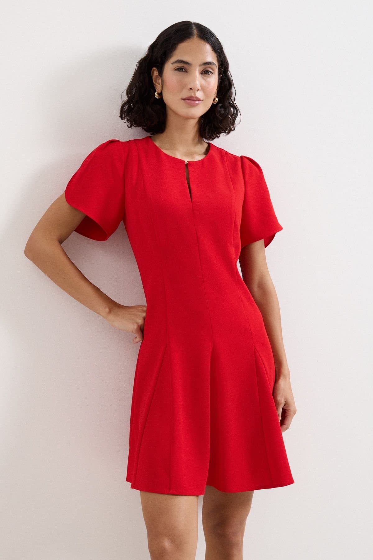 Phase Eight Phase Eight Women's Elia Fit-Flare Mini Dress in Red