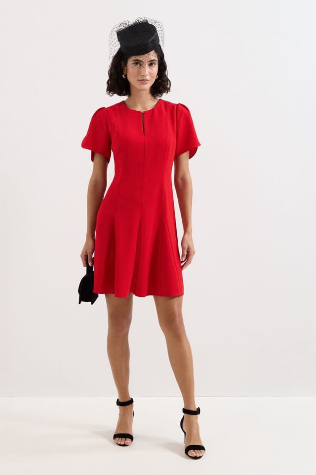 Phase Eight Phase Eight Women's Elia Fit-Flare Mini Dress in Red - 3