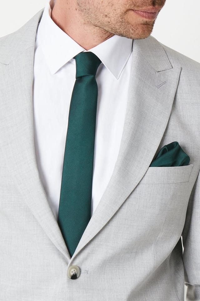 Burton Burton Men's Emerald Tie & Pocket Square - 2