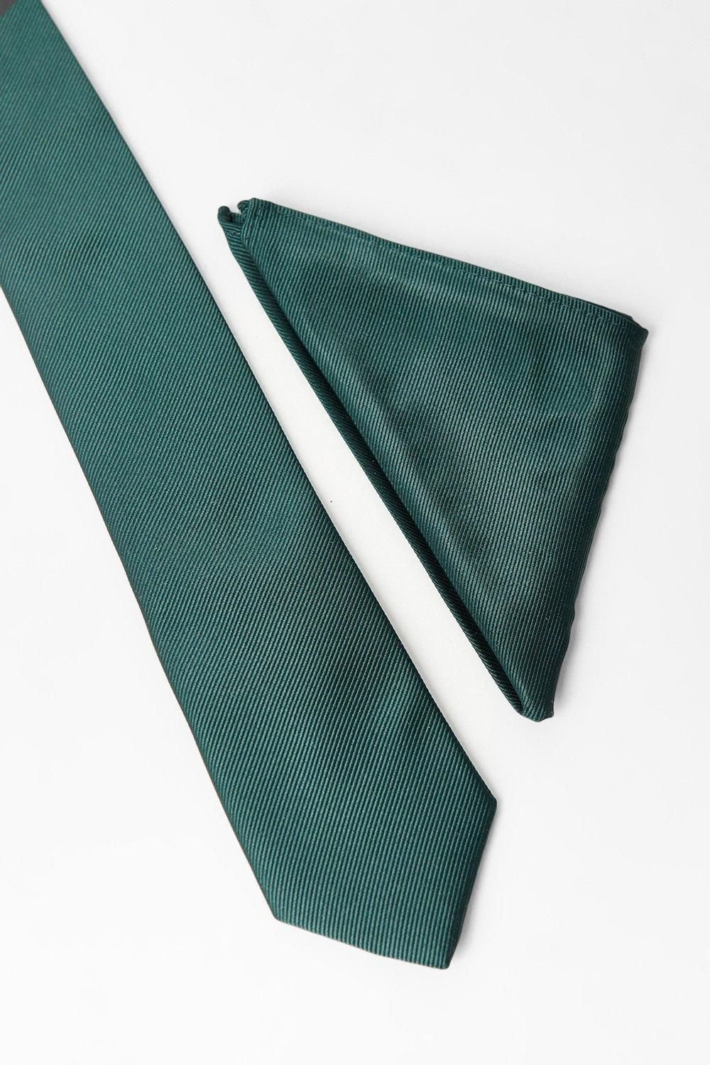 Burton Burton Men's Emerald Tie & Pocket Square - 3