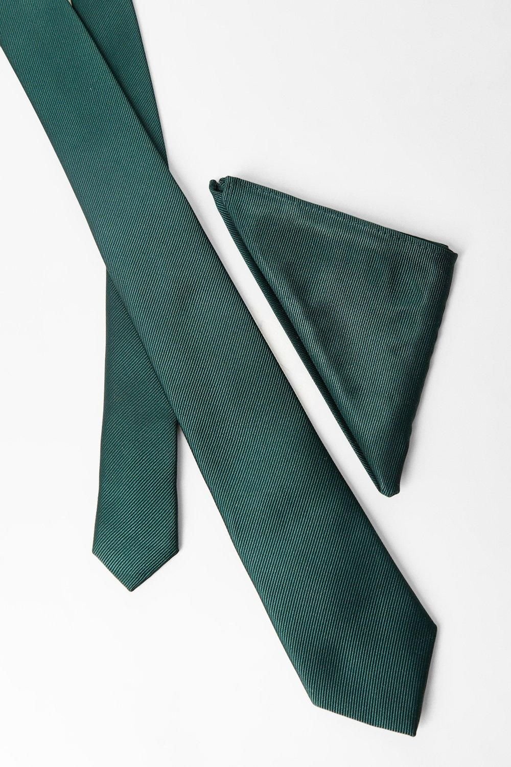Burton Burton Men's Emerald Tie & Pocket Square - 4