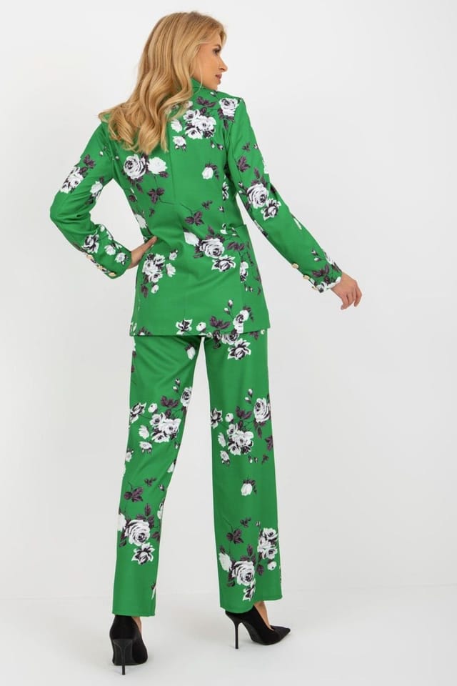 Love Lace Love Lace Women's Fully Lined Long Sleeve Button Jacket in Green - 3
