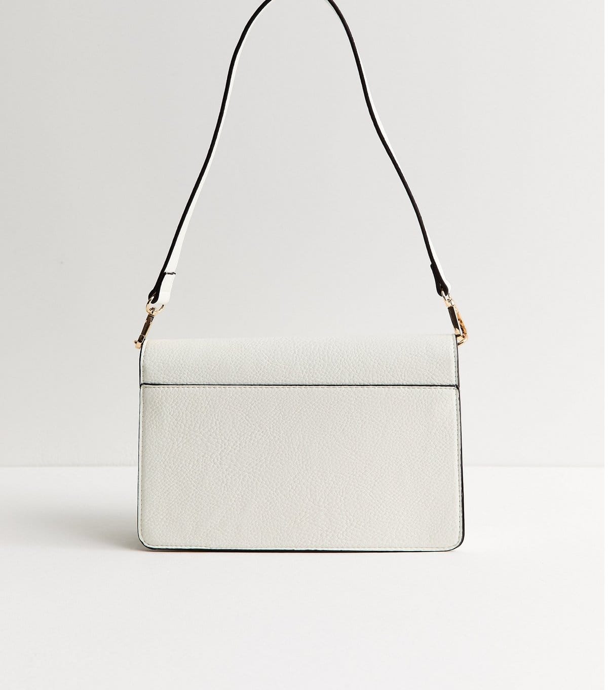 New Look White Buckle Flap Shoulder Bag Vegan New Look - 4