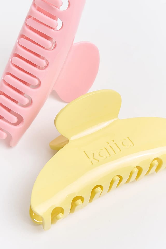 Kaiia Kaiia 2 Pack Hair Claw Clips Pink & Yellow - 3