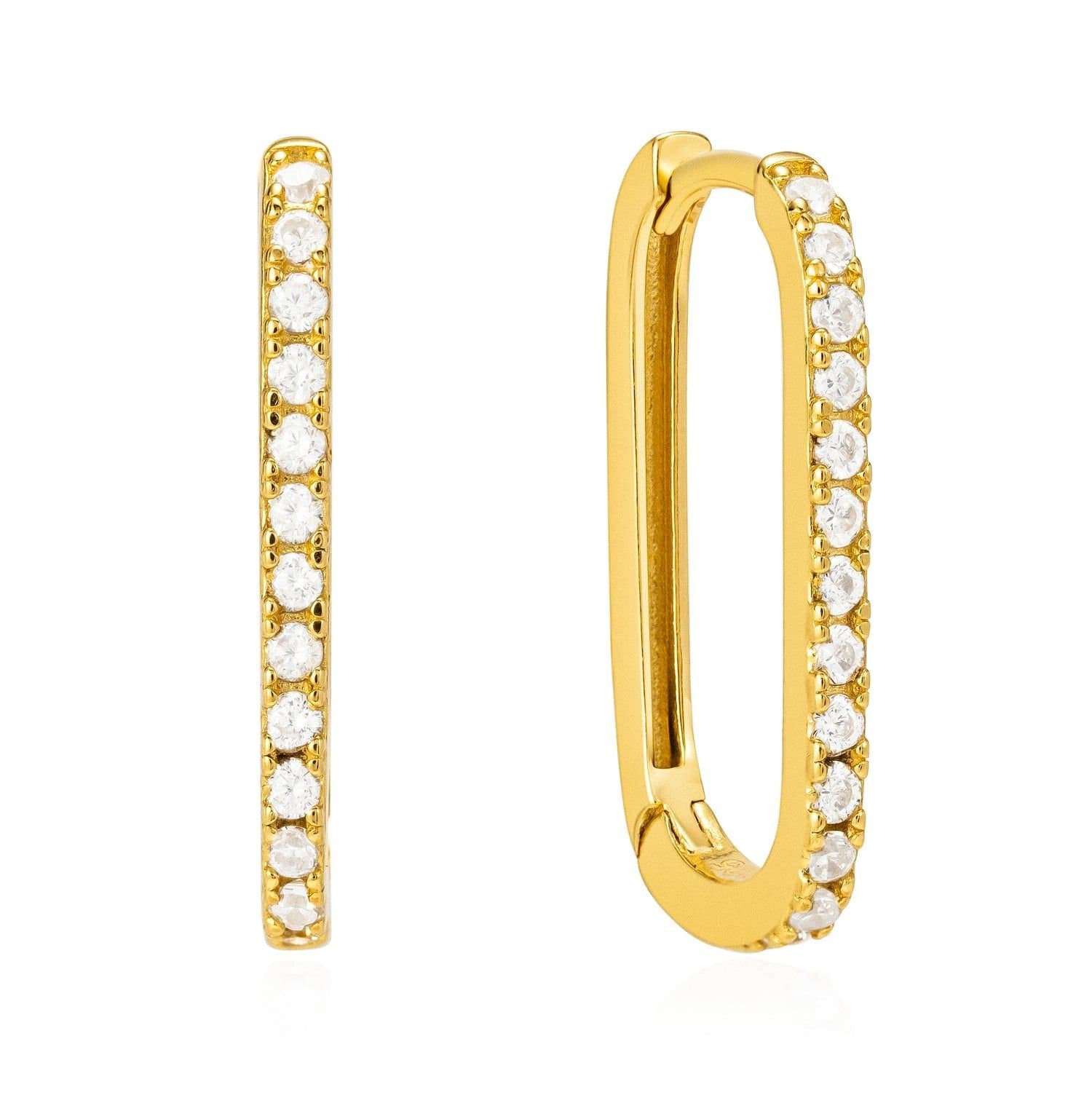 Gold Trip Gold Trip Women's Large Crystal U Hoop Earrings in Gold