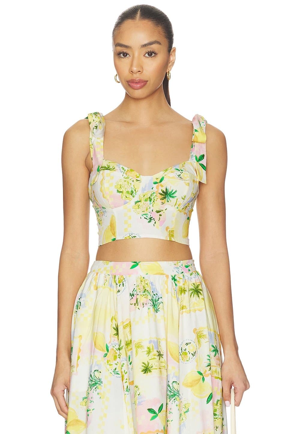 revolve Revolve Floral Crop Top in Lemon Paradise