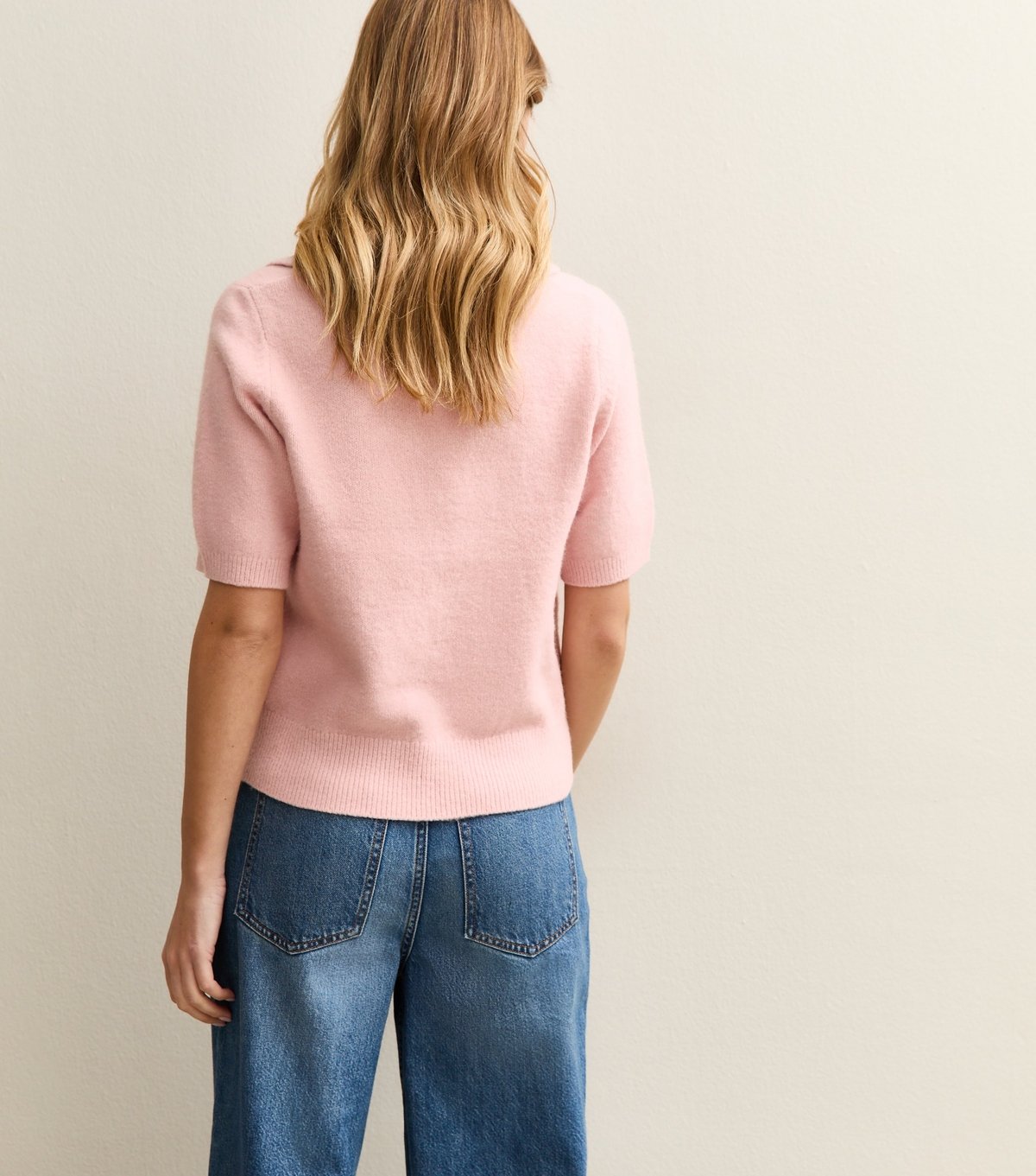 New Look Women's Light Pink Open Collar Knit Top New Look - 4