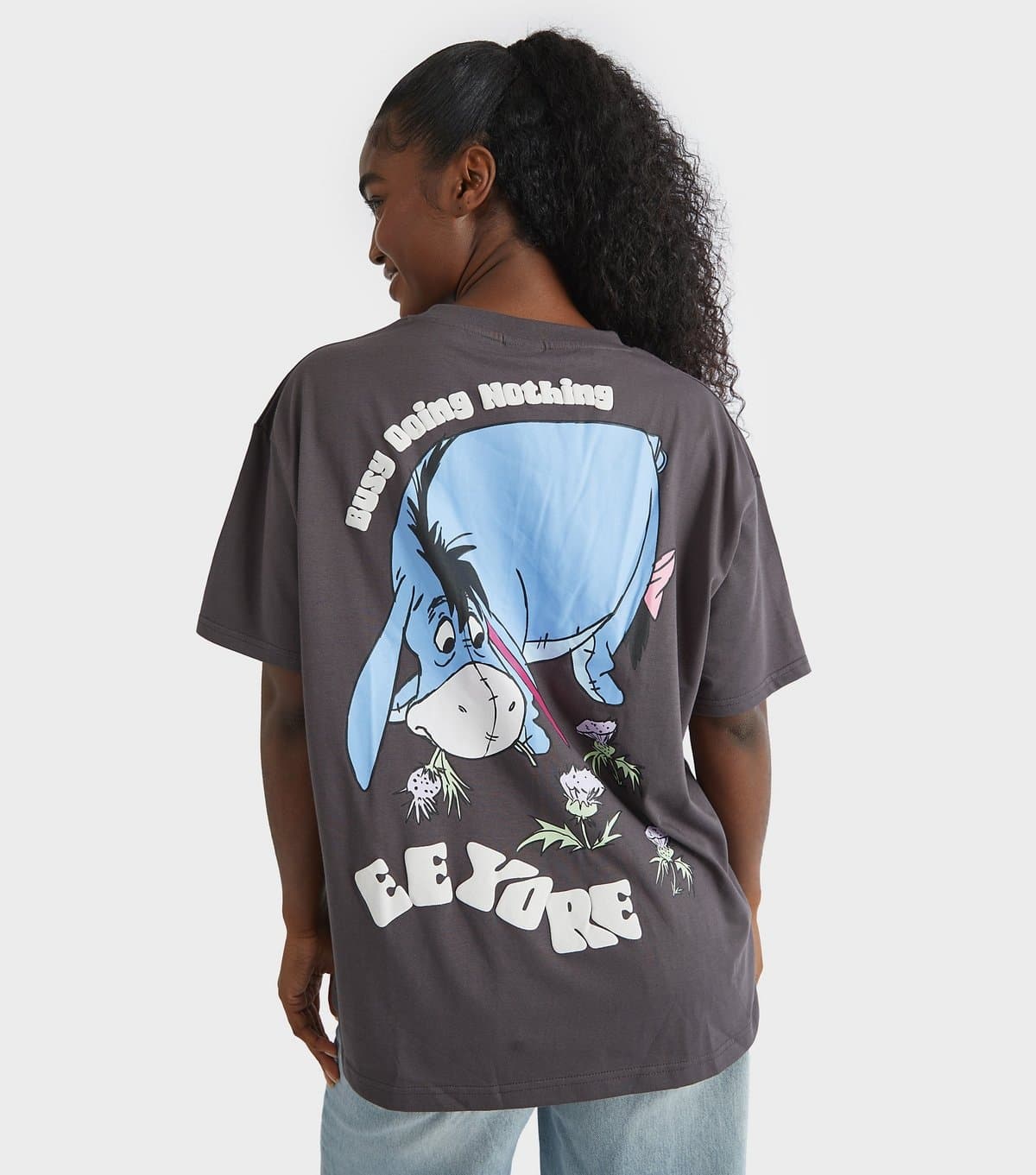 Skinnydip Women's Grey Disney Winnie the Pooh Eeyore Print T-Shirt Skinnydip New Look