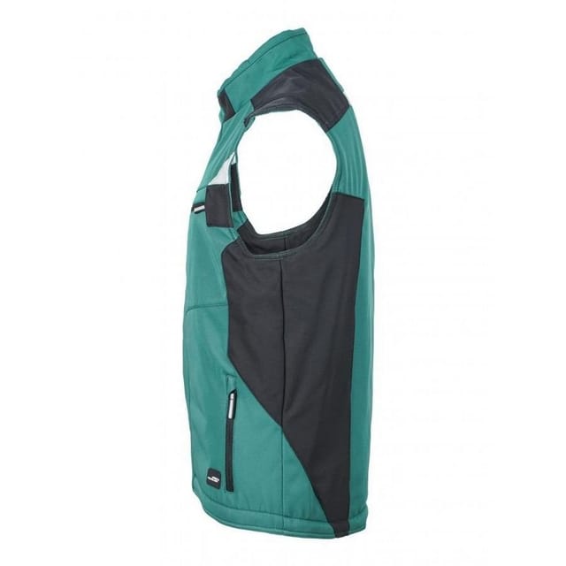 James and Nicholson James and Nicholson Men's Craftsmen Strong Softshell Gilet in Dark Green - 3