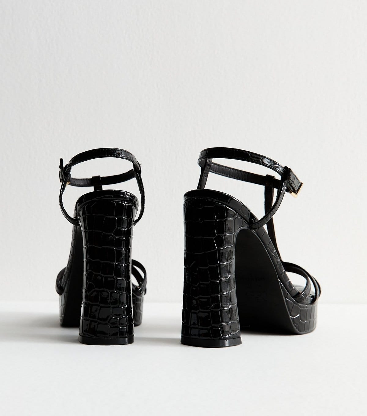 New Look Women's Black Croc Effect Platform Sandals New Look - 4