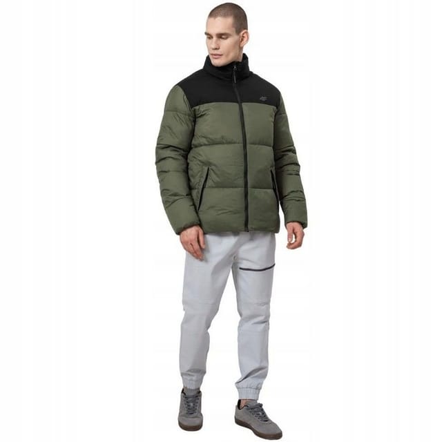 4F 4F Men's H4Z22 Quilted Synthetic Down Jacket in Green - 3