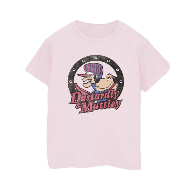 Wacky Races Wacky Races Men's Dastardly & Mutley Circle T-Shirt in Baby Pink - 2