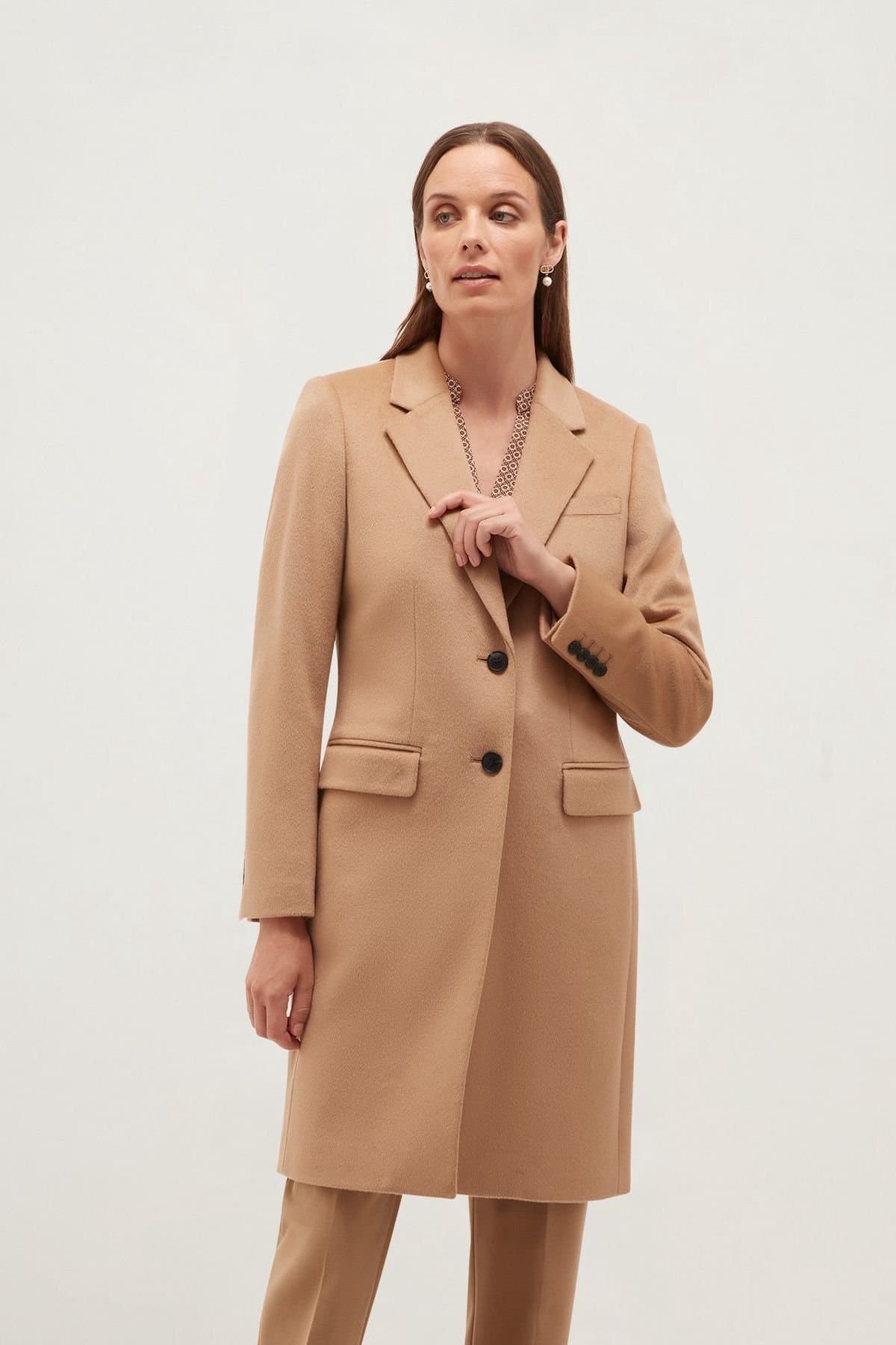 Hobbs London Hobbs London Women's Petite Cavendish Coat in Light Tan