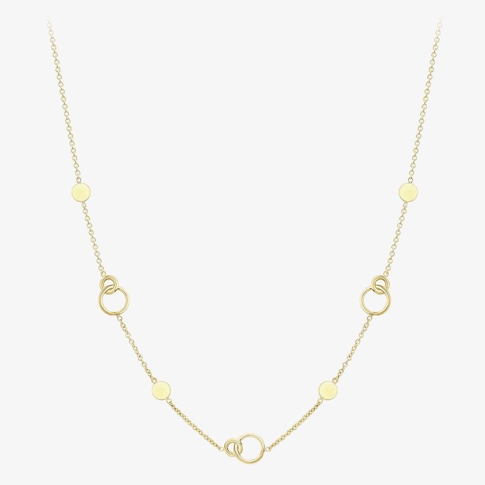 T.H.Baker T.H.Baker Women's 9ct Gold 17 Inch Interlocking Circle Disc Chain 111125127730