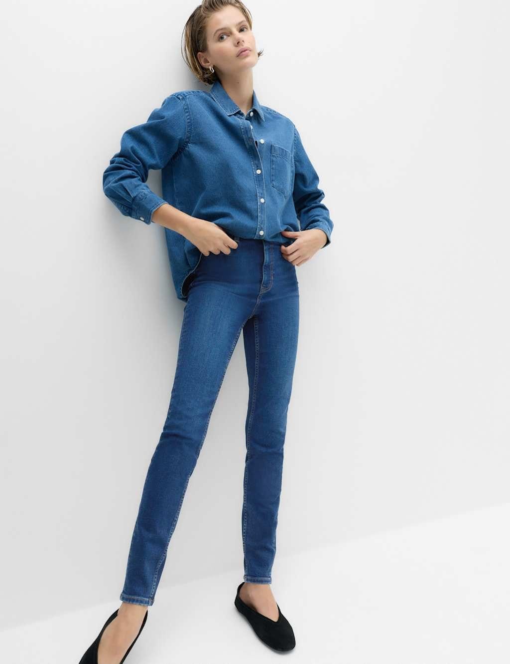 Marks & Spencer M&S Ivy High Rise Skinny Ankle Grazer Jeans Dark Indigo - 1
