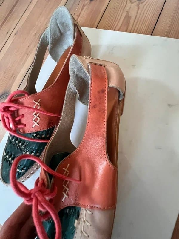 ASOS Leather Woven Lace-up Flats